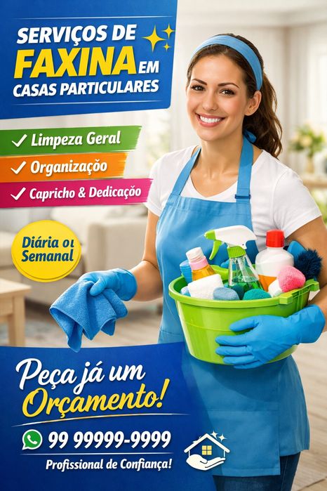 Faço faxina em casas particulares