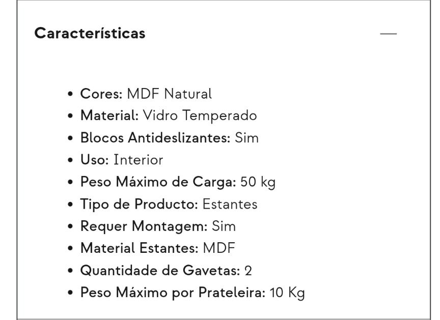 Estante em madeira com vidro temperado