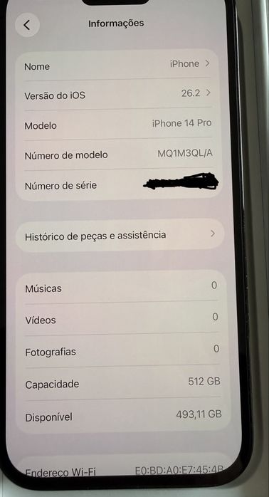 Iphone 14 pro 512GB  bateria nova