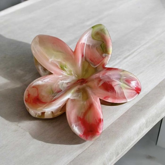 Spinka do Włosów Klamra 8cm Kwiat Kwiatek Lekka do Koka Piękna Perłowa