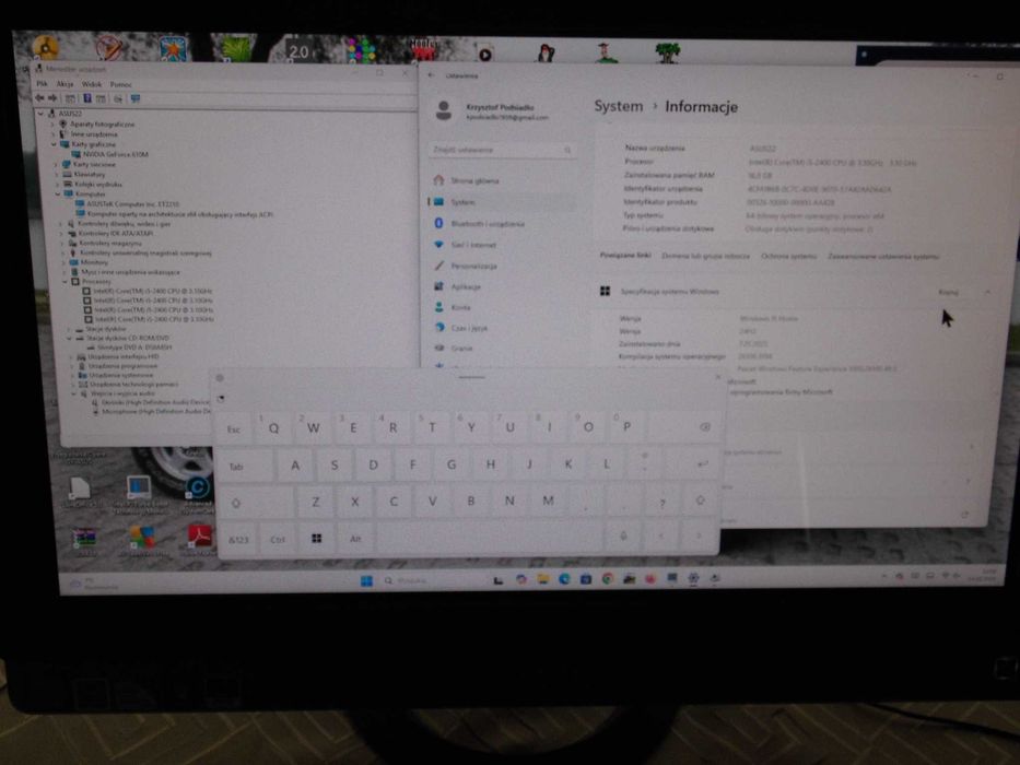 ASUS 22" Dotykowy AIO Komputer ( jak Tablet ) 4X3,1GHz
