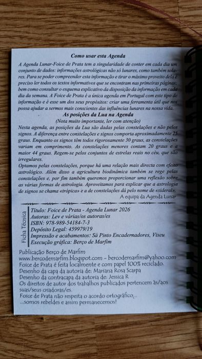AGENDA LUNAR - última edição!