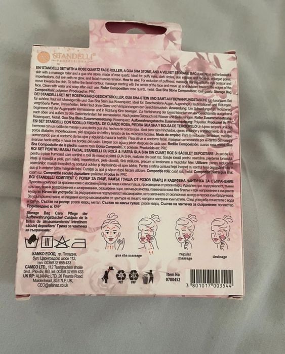 Rolo facial + pedra de quartzo gua sha