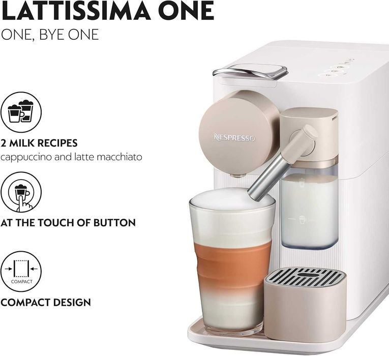 Кавомашина Nespresso Lattissima One від De'Longhi для капсул EN510.W