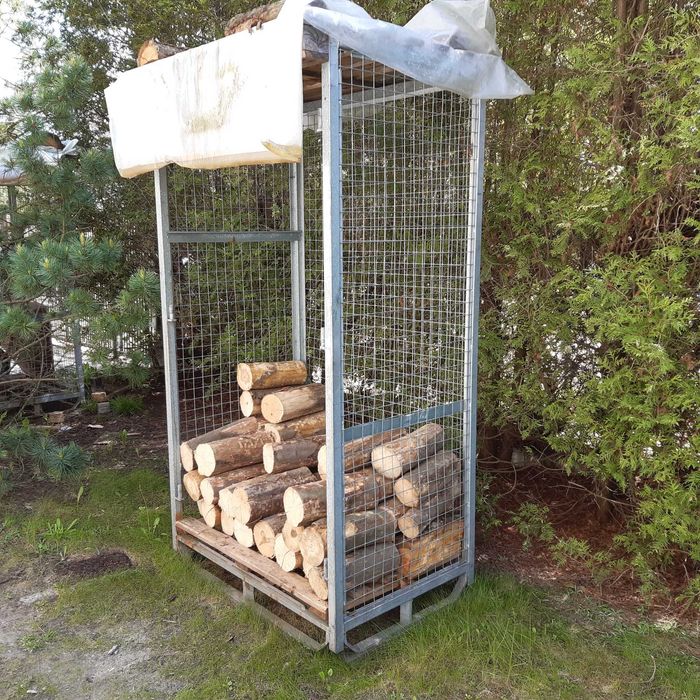Kosz transportowy duży 2m³ drewutnia magazyn na drewno ogrodu kominka