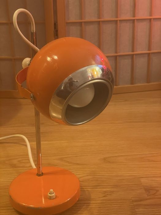 Candeeiro Lamp Orange Space Age Mod Century Design Eyeball Vintage