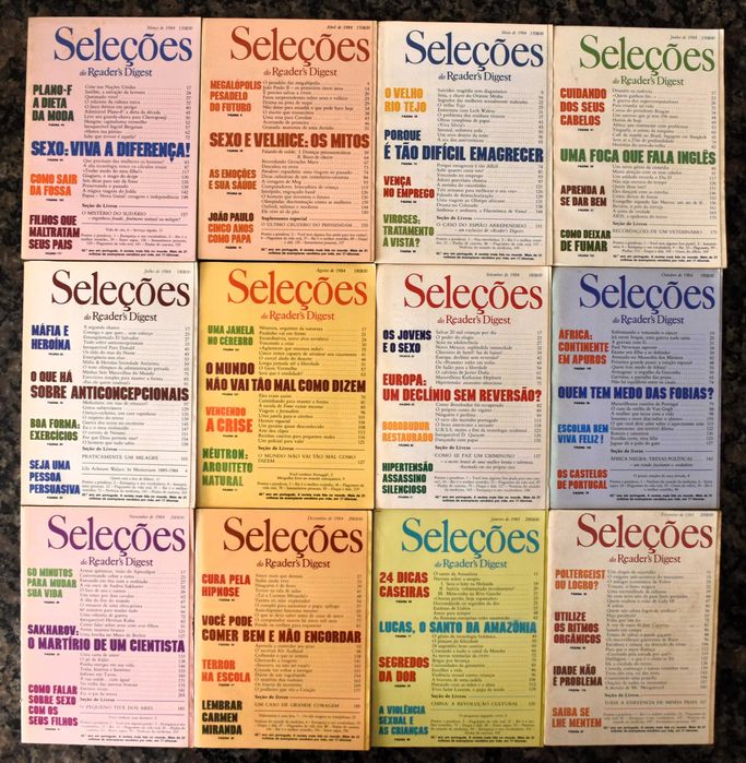 Antigas revistas Selecções do Reader’s Digest (década de 1980)