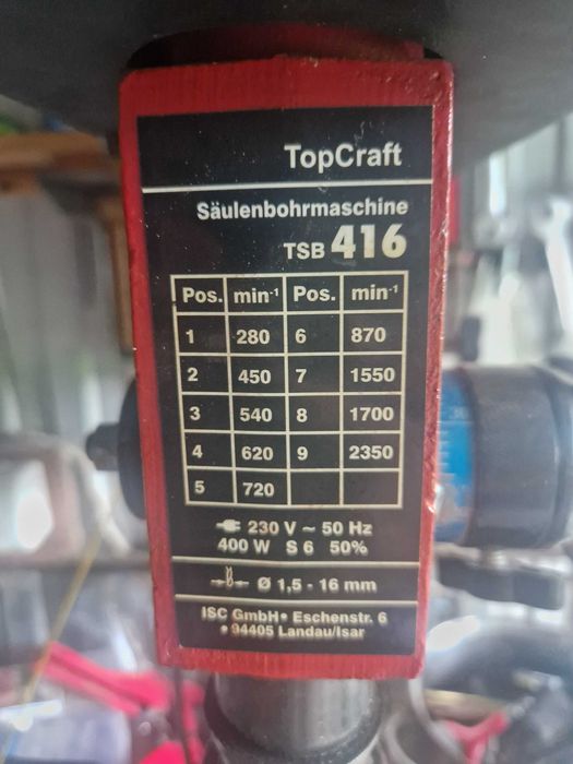 Wiertarka stołowa TopCraft TSB 416.