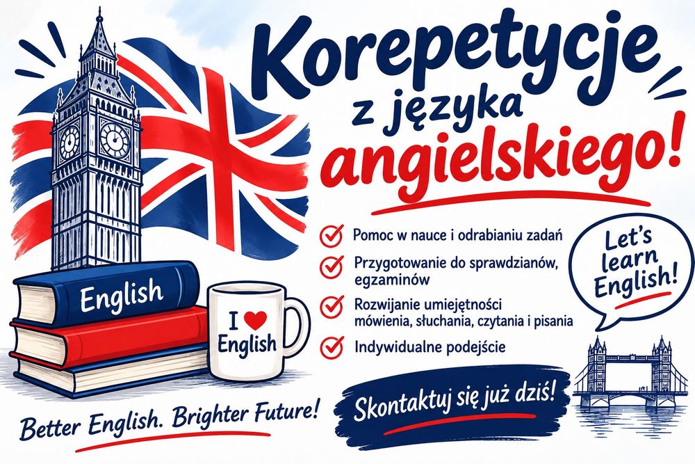 Korepetycje Język Angielski ONLINE | Szkoła Podstawowa (Klasy 1-8) | 60 zł