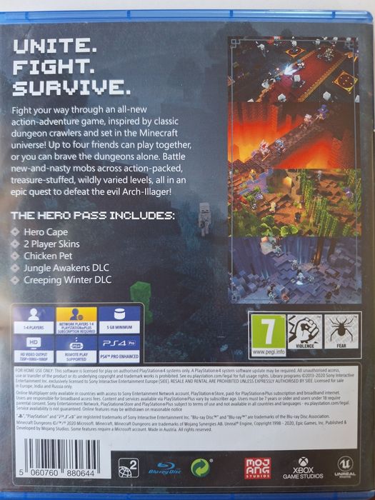 Gra na PS4 MINECRAFT hero edition pegi7