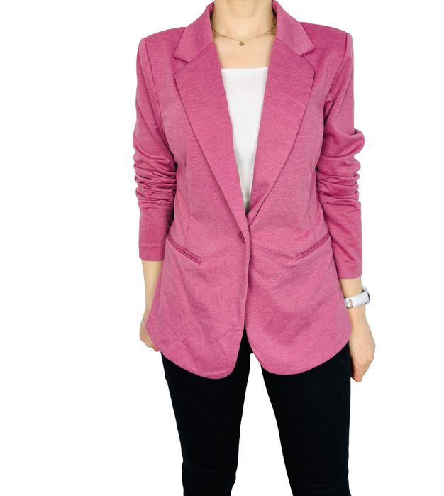 Różowy żakiet z klapami L 40