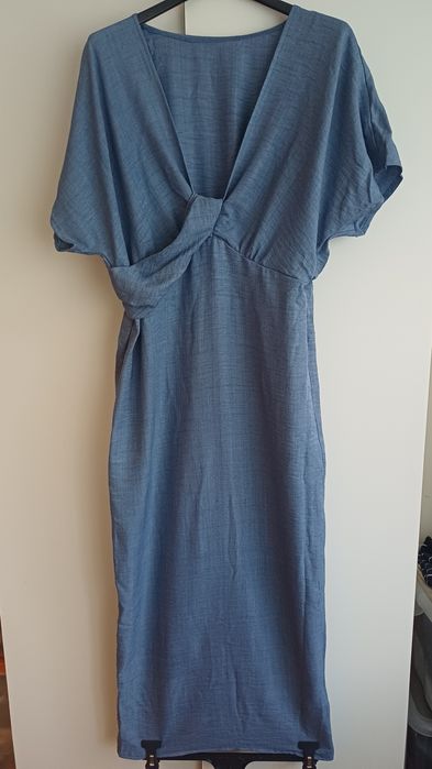 Vestido azul cinza