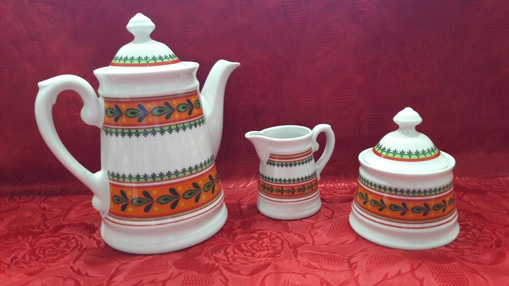 Фарфор фарфоровый чайный кофейный сервиз роспись очень редкий