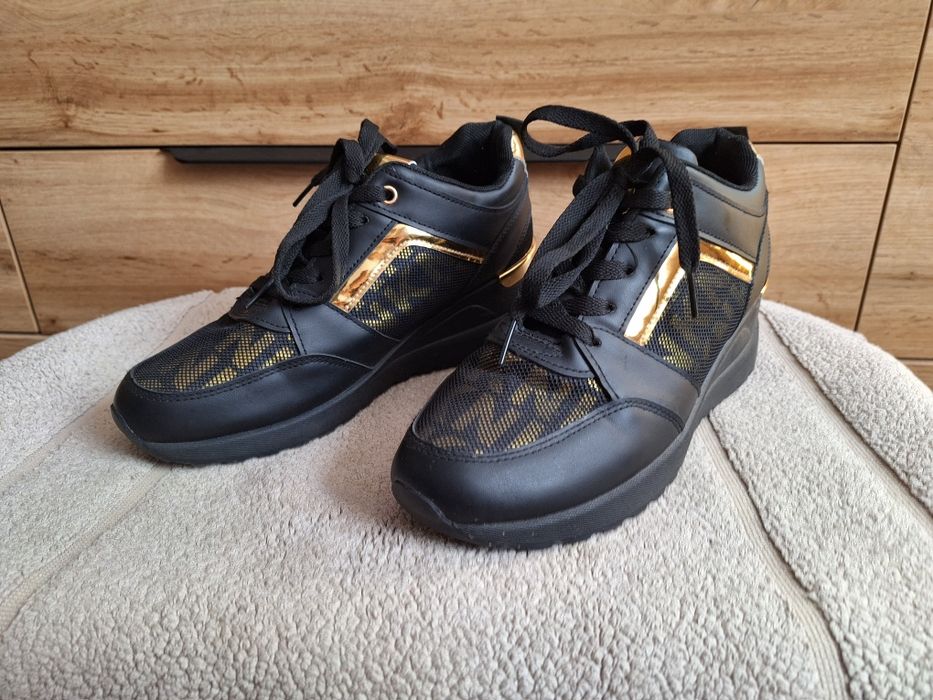 Czarno-złote sneakersy, r.40 JAK NOWE