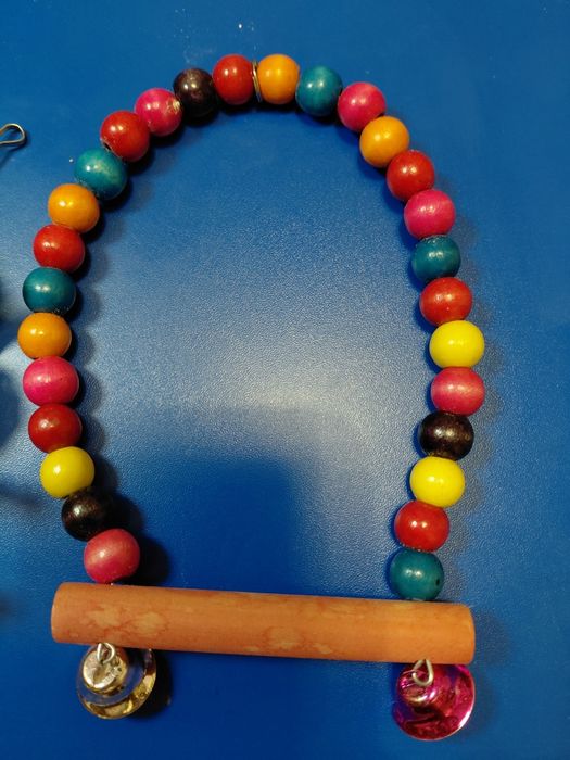 Іграшки для папуги в клітку: гойдалка + брязкальця (дзвіночки)
