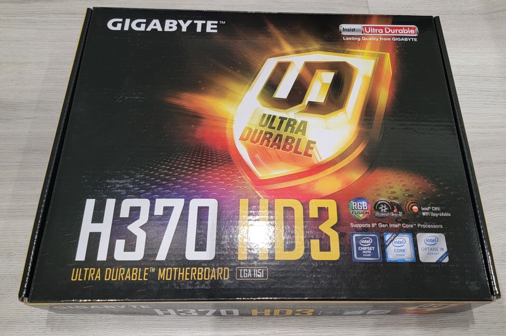 Материнская плата LGA 1151 Gigabyte H370 HD3 Wifi+Cooler+звуковая карта SB X-Fi XtremeMusic