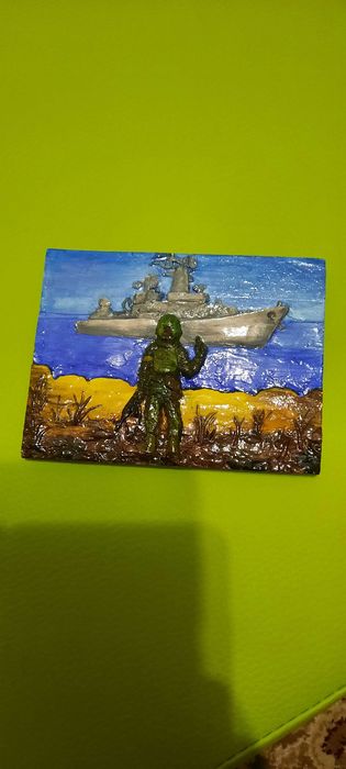 Магнитики ручной работы. русский военный корабль иди на