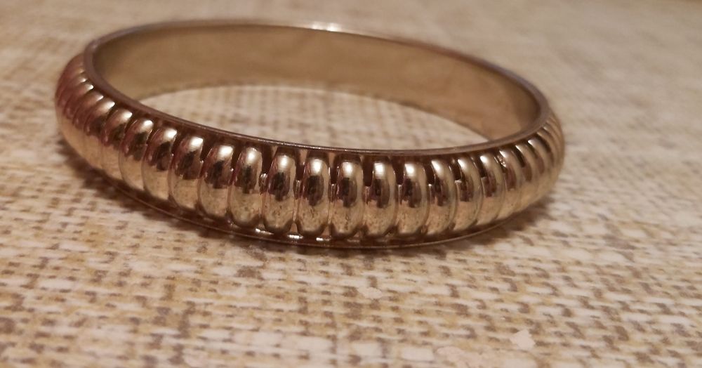 Złota bransoletka bransoleta koło twarda szeroka damska