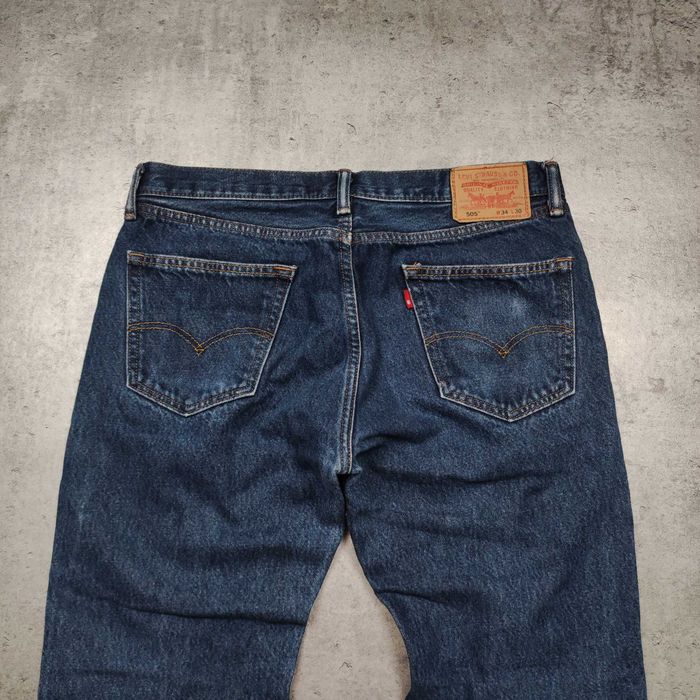 MĘSKIE Spodnie Jeansy Denim Classic PREMIUM Granat Levis 501 Proste Logo
