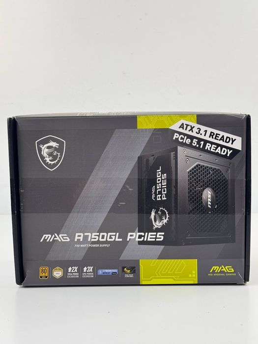 Блок живлення MSI MAG A750GL PCIE5 (ATX, 750 Вт, 80 PLUS Gold, повністю модульний) (306-7ZP8B11-CE0)