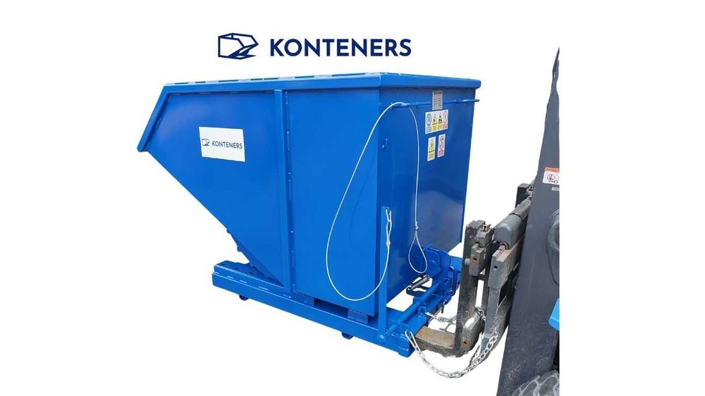 Kontener samowyładowczy wózek widłowy 1m3/KOLEBA /pojemnik metalowy ,odpady, złom, wióry, trociny, recykling, KOLEBA/ KOLIBA/ WYWROTKA Producent