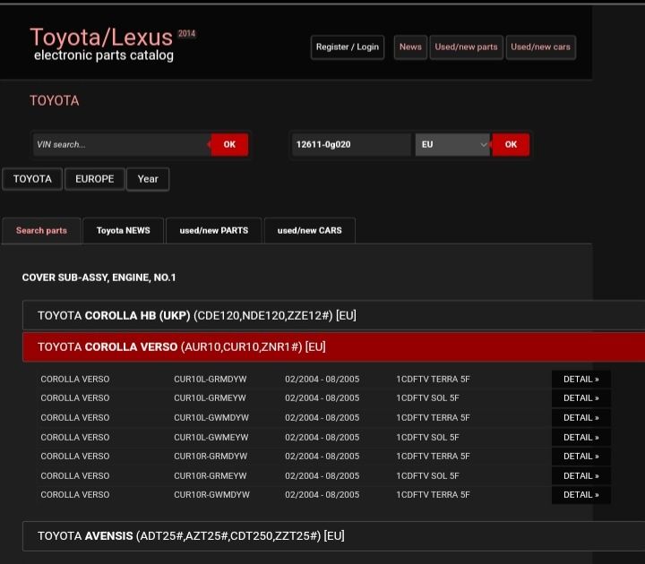 Toyota Avensis / Corolla , proteção / tampa de motor