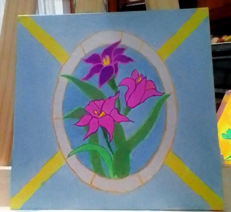 Quadros pintados de tintas acrílicas todos à mão