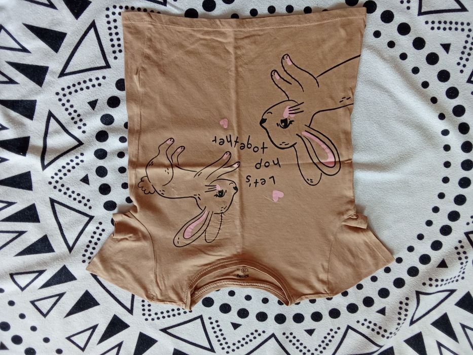 T-shirt brązowy w króliczki 122 Sinsay