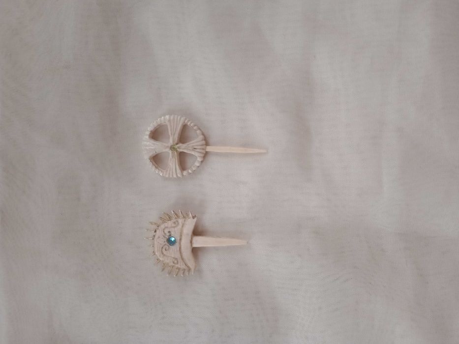 Dois antigos resplendores material nobre santos imagens arte sacra