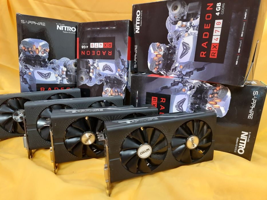 Видеокарта б\у SAPPHIRE RX470 4GB холодная отличное состояние