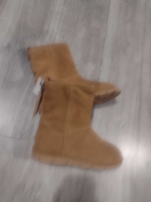 Skórzane buty zimowe na kożuszku Mango r.37