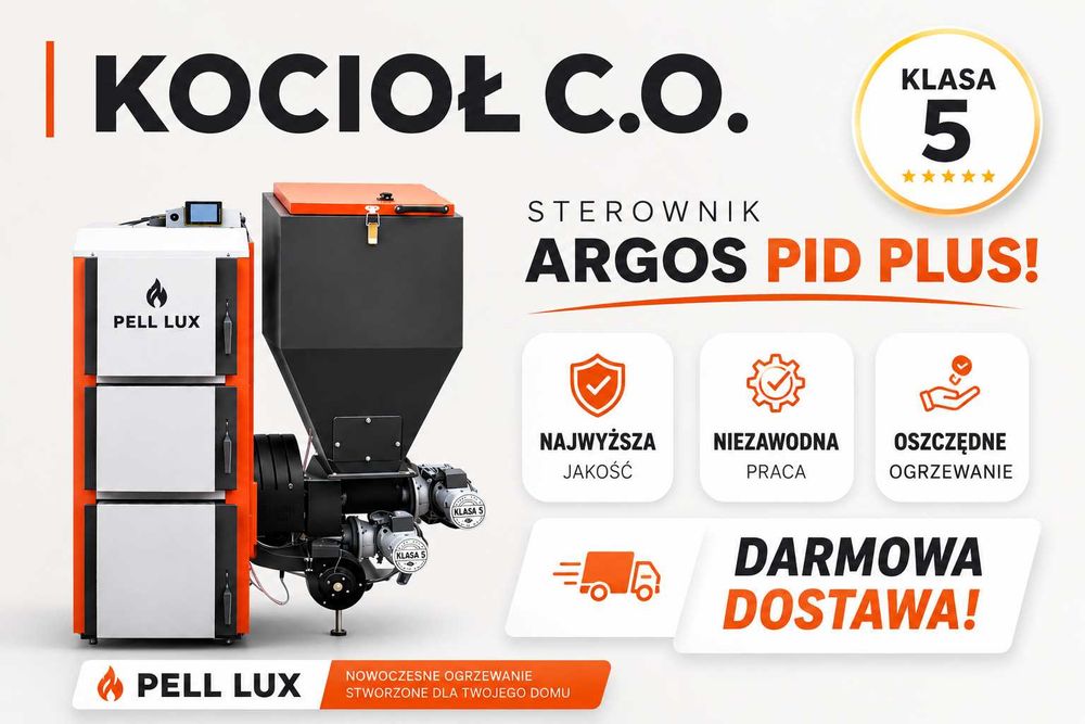 Piec na pellet TECHNIX PELL LUX 30 kW – nowoczesny, ekonomiczny kocioł od producenta. Wysoka jakość i oszczędność!