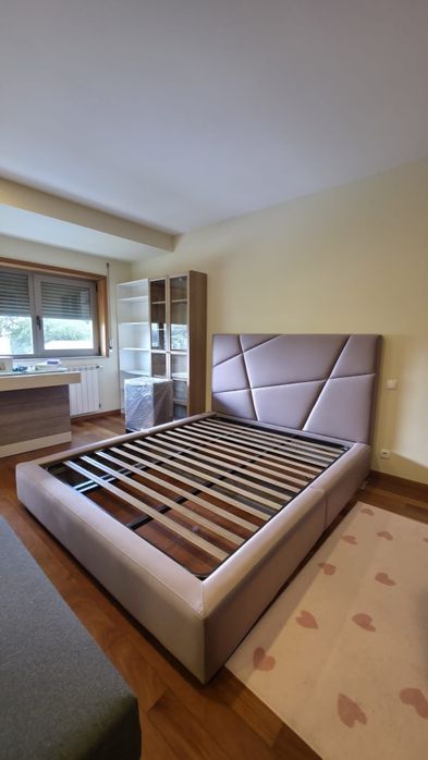 Cama Casal Estofada+Cabeceira