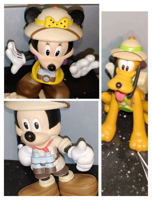 Trzy figurki Disney z serii safari Myszka Miki i Mini oraz Pluto