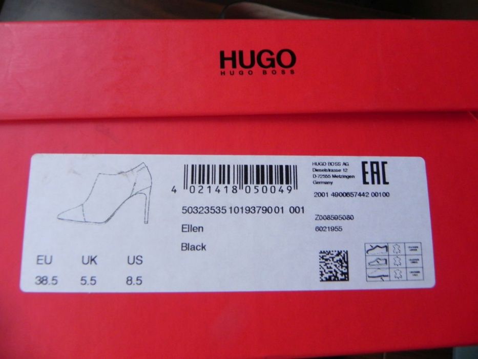 HUGO BOSS piękne botki na szpilce 38,5 NOWE/pudełko
