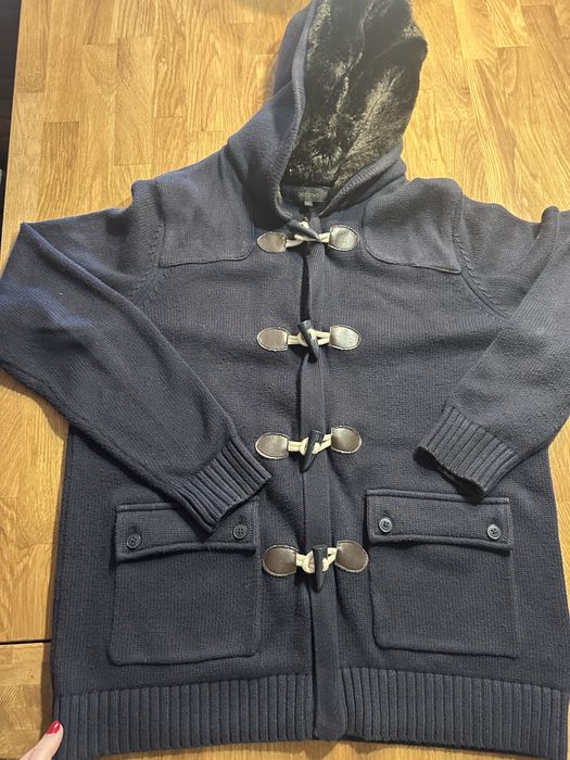 Casaco Malha com capuz de pêlo