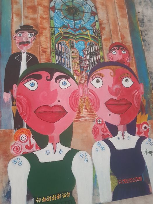 O Ferreirinha pintura acrilica sobre tela "as manas".