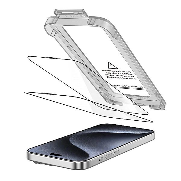 Szkło Hartowane Tech-Protect Quick Set+ 2-Pack Iphone 15 Pro Black