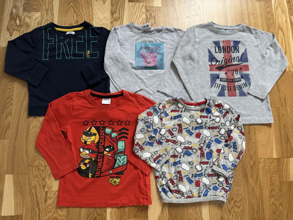 Bluzki długi rękaw r. 98/104 mix 5 szt peppa