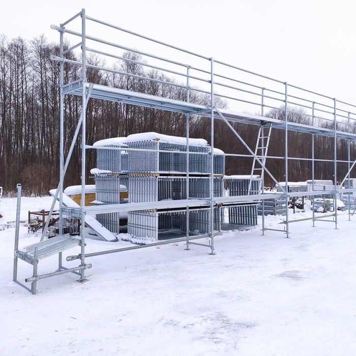 Rusztowanie elewacyjne plettac 12x6m powierzchnia robocza 72m2