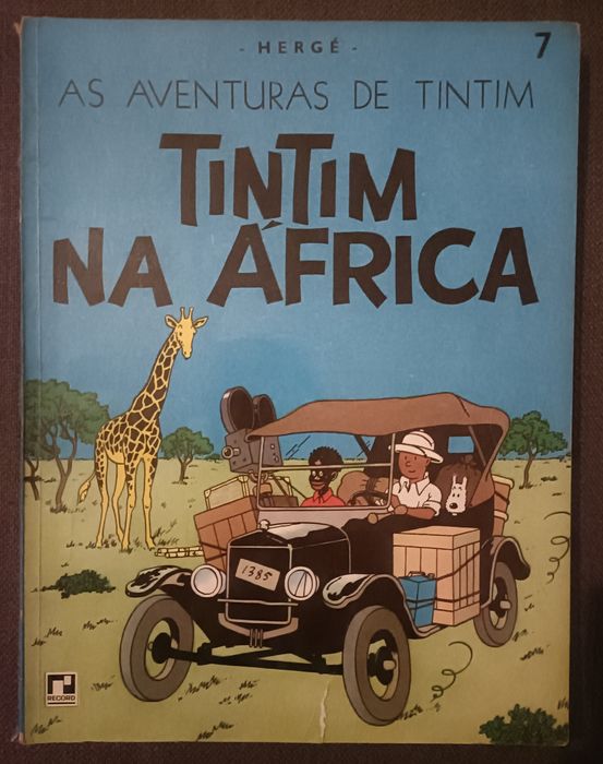 5 livros BD de Hergé: As Aventuras de Tintim (n°s 7, 9, 18, 20 e 21)
