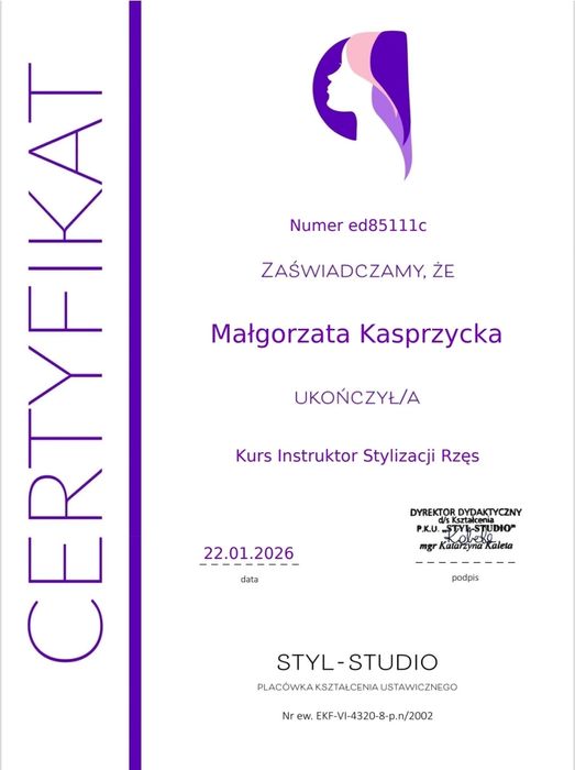 Szkolenie z przedłużania rzęs metodą 1:1 + objętość