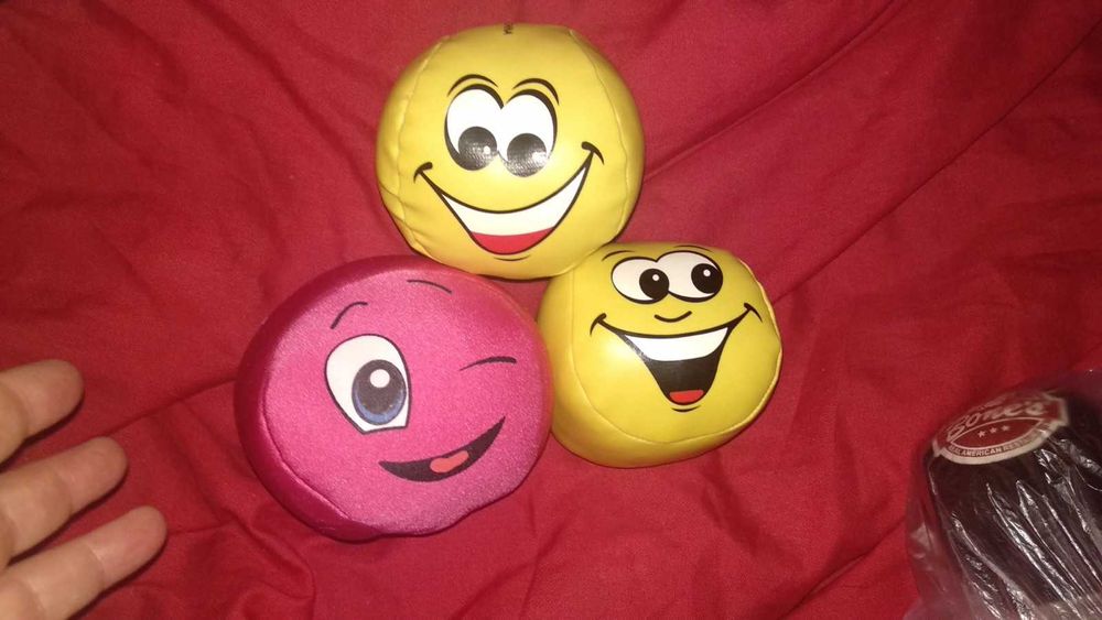 игрушка мячик мяч розовый антистресс смайл смайлик кожзам