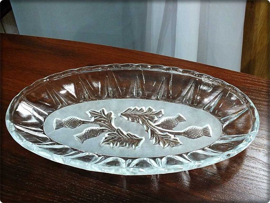 Stary Półmisek Śledziówka '' Osty '' HSG Ząbkowice Szkło Vintage PRL