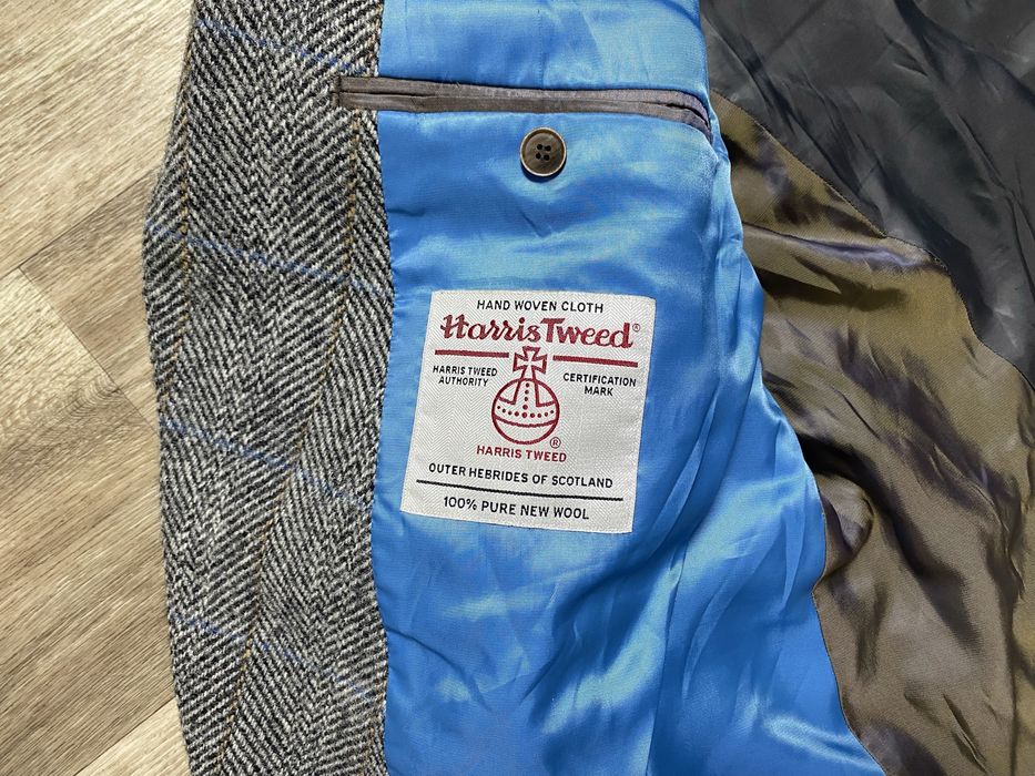 Harris Tweed Men’s Wool Blazer Grey Size 50S US 40S Шерстяний  Піджак