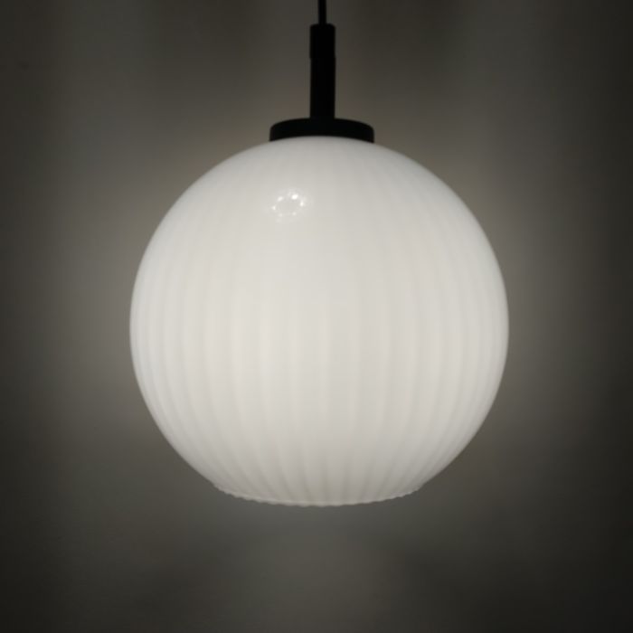 Lampa sufitowa duża biała kula Prl