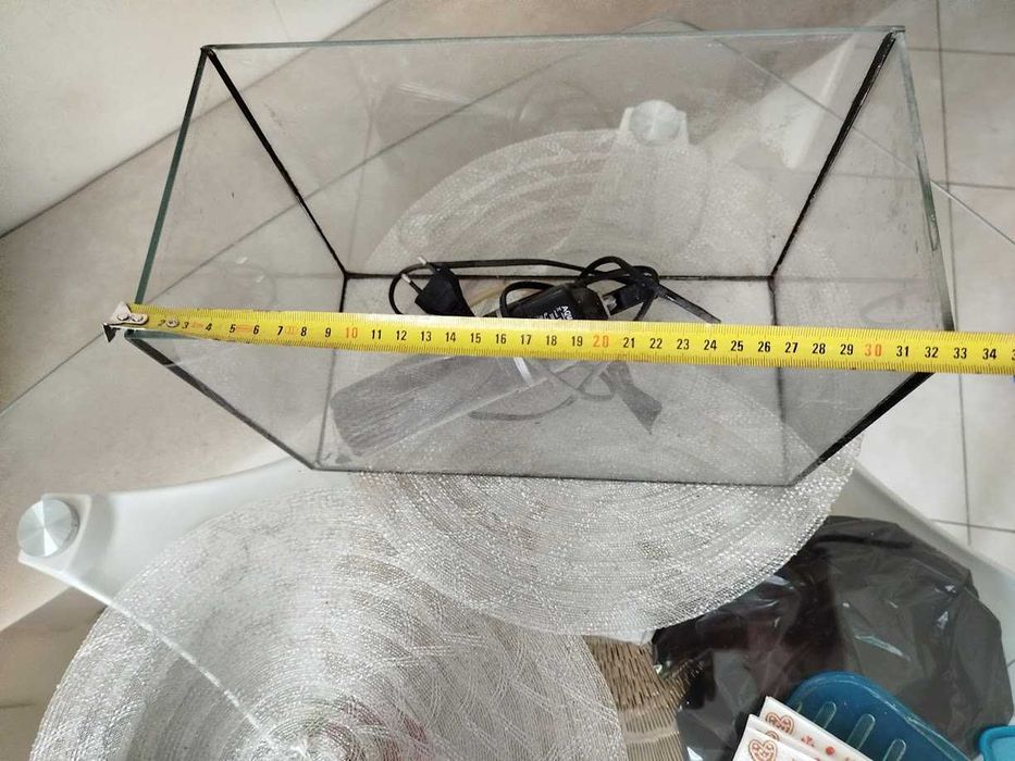 Akwarium terrarium szklane 33x23x16 cm zestaw z filtrem Aquael 320 l/h