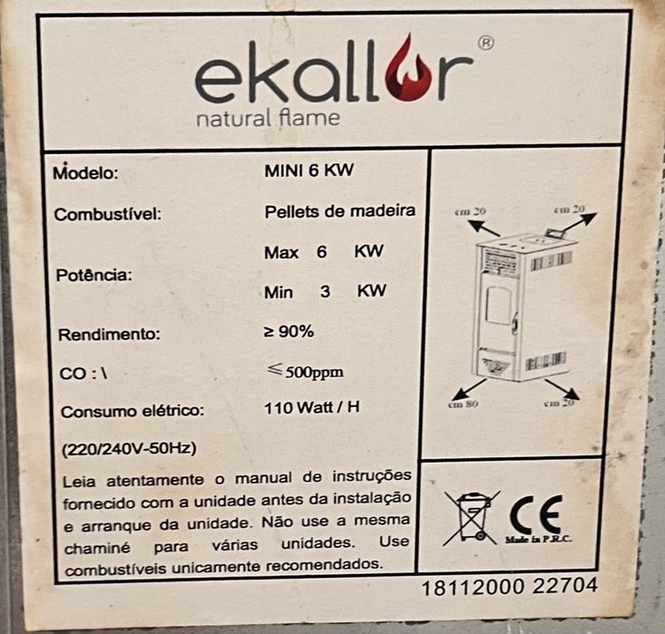 Salamandra Ekallor - modelo mini 6 Kw