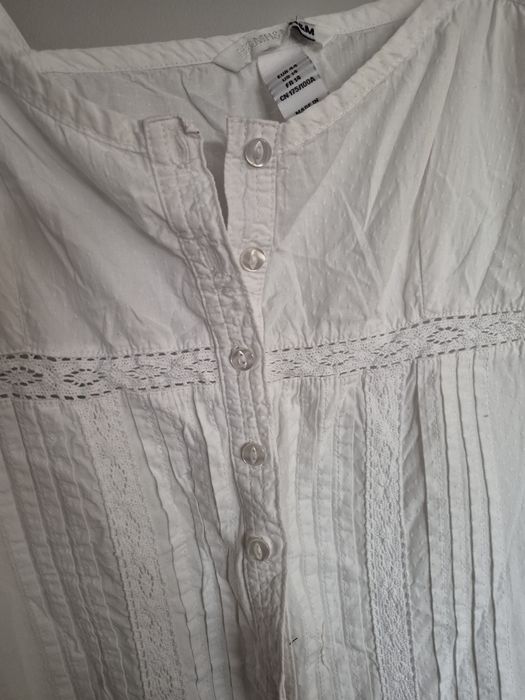 Biała sukienka H&M 44 / 100% Bawełna / Boho
