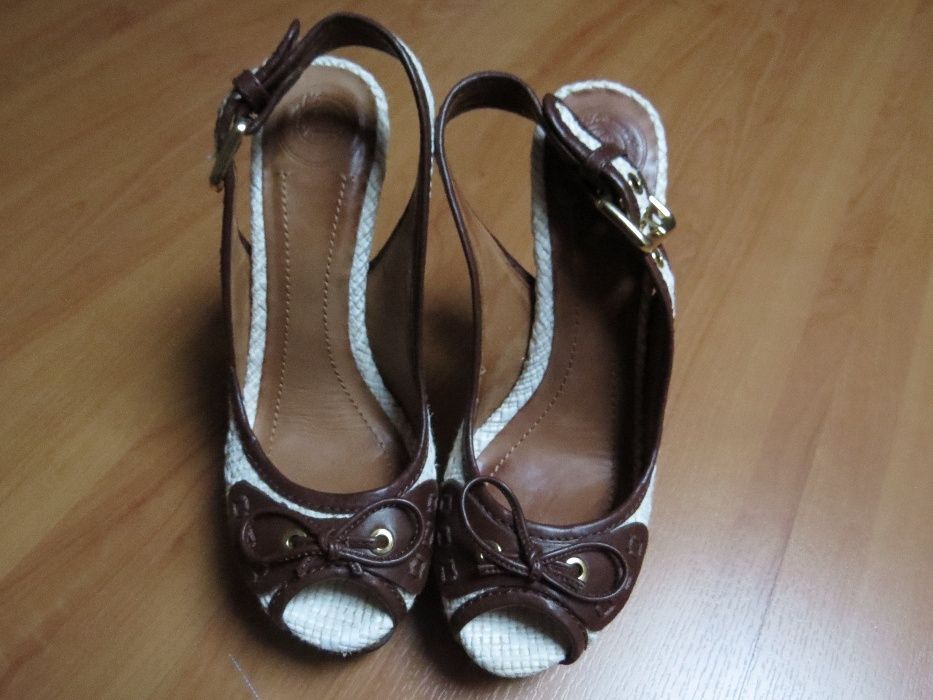 Sapatos brancos e castanhos (bom estado) nº 37
